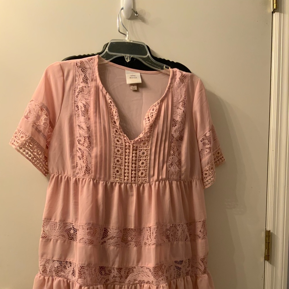 Miss Top Lace Detail Dusty Pink